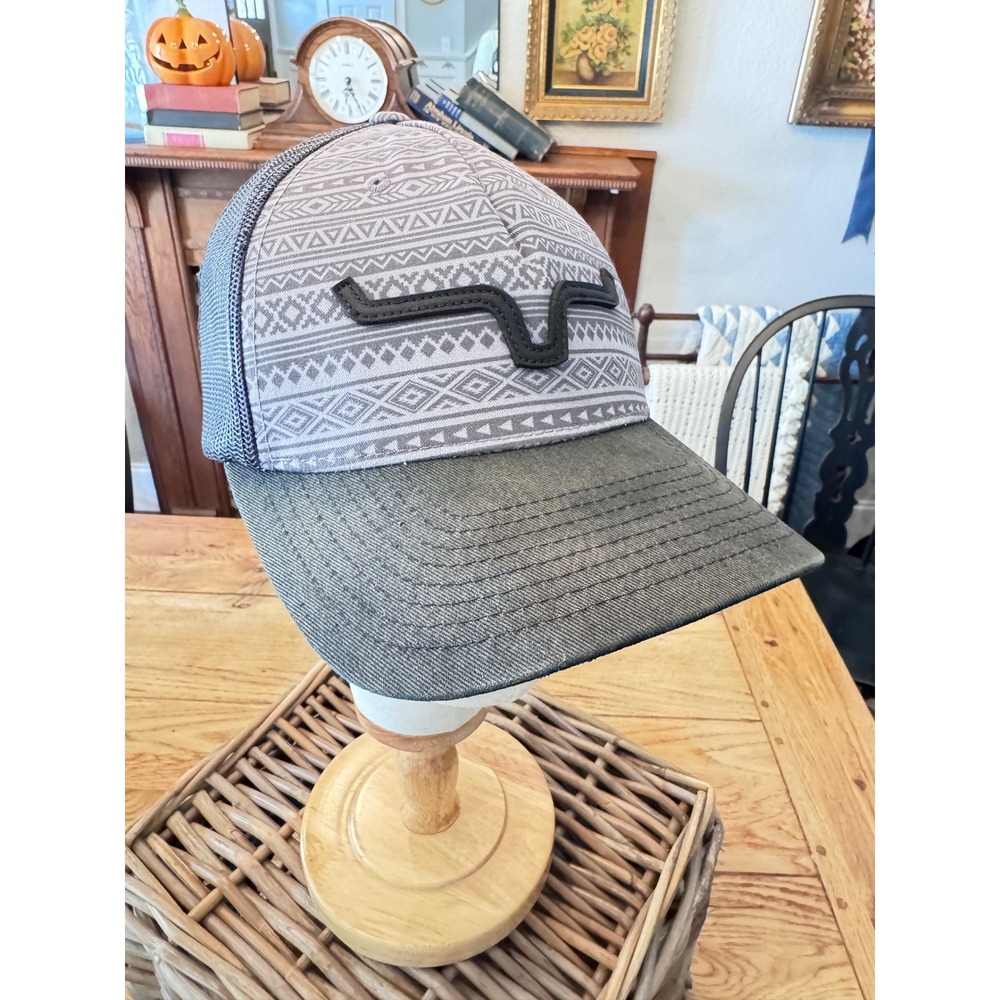 Kimes Ranch Mens Trucker Hat Grey Southwestern Geometric Snapback Cap